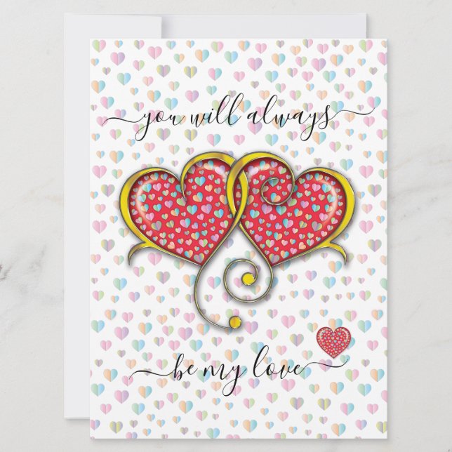 Interlock Herz Custom Eleganter Valentinstag Karte (Vorderseite)