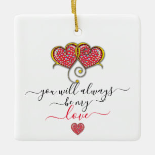 Interlock Herz Custom Eleganter Valentinstag Keramikornament