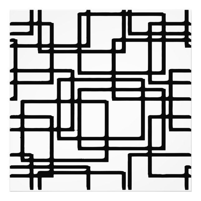 Interlocking Black Squares Artistic Design Fotodruck (Vorne)