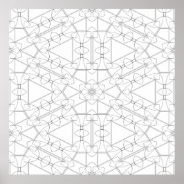 Interlocking Geometric Tile Pattern Coloring Art Poster