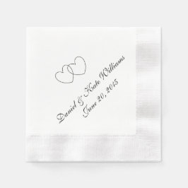 "Interlocking Hearts" Papier Napkins Serviette