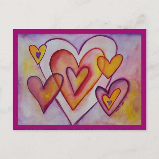 Interlocking-Liebe Hört Personalisierte Postkarten (Vorderseite)
