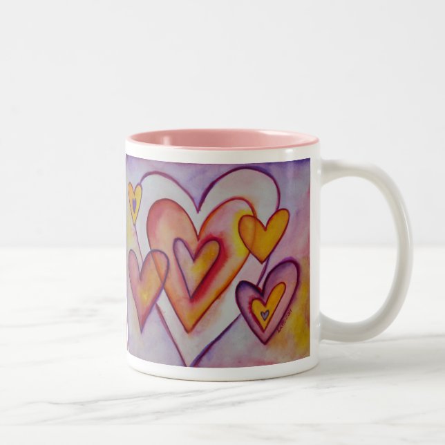 Interlocking-Liebe unterstützt Personalisierte ben Zweifarbige Tasse (Rechts)