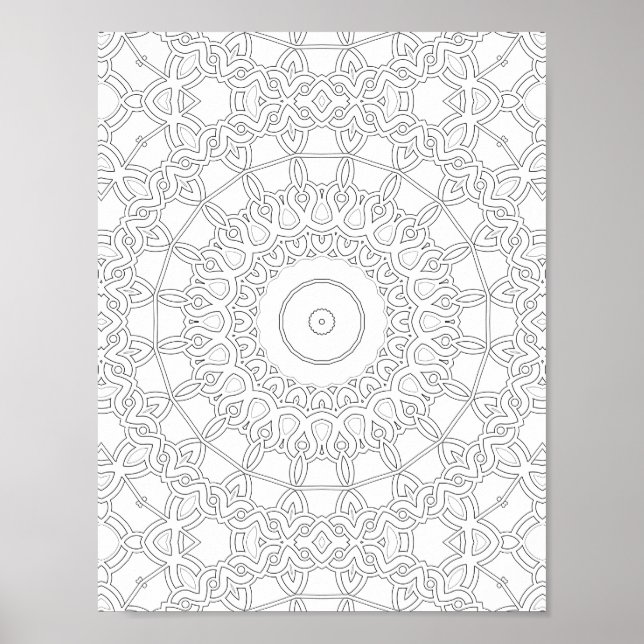 Interlocking Loopwork Coloring Page Pattern Art Poster (Vorne)