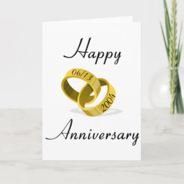 Interlocking-Rings - Angepasstes Hochzeitdatum Karte