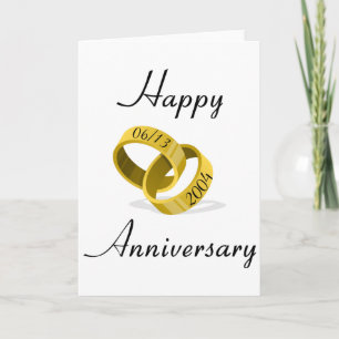 Interlocking-Rings - Angepasstes Hochzeitdatum Karte