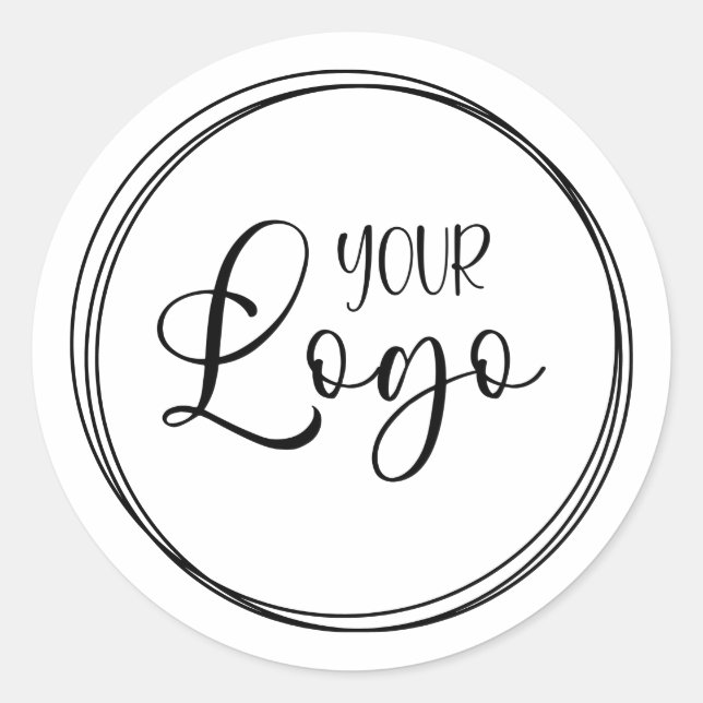 Interlocking-Rings für Ihr Firmenlogo Runder Aufkleber (Vorderseite)