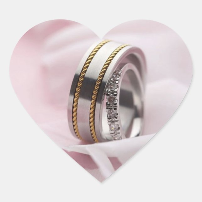 Interlocks Rings Wedding Hearts Herz-Aufkleber (Vorderseite)