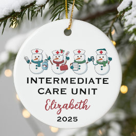 Intermediate Care Unit Cute Snowflake Nurse Keramik Ornament