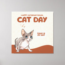 International Cat Day Sphynx Celebration Art Leinwanddruck