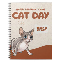 International Cat Day Sphynx Celebration Art Notizblock