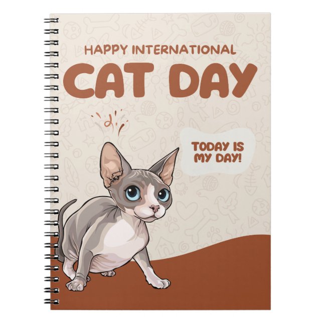 International Cat Day Sphynx Celebration Art Notizblock (Vorderseite)