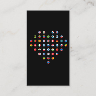 International Country Flags Herz Travel Abhängig Visitenkarte