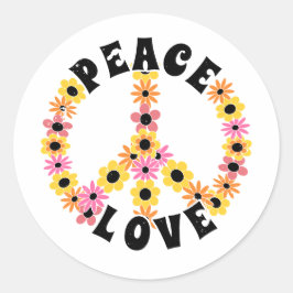 International Day of Peace Love Flower Runder Aufkleber