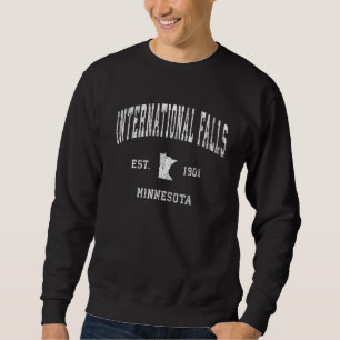 International Falls Minnesota Mn Vintag Athletic Sweatshirt