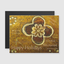 International Happy Holidays Thin Magnetic Card Magneteinladung