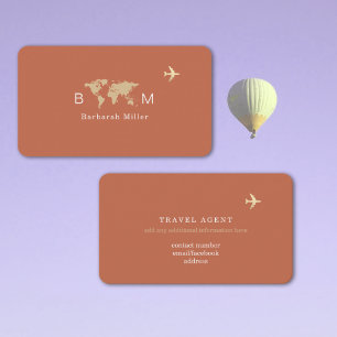 International Travel Agent Earthy Terracotta Visitenkarte