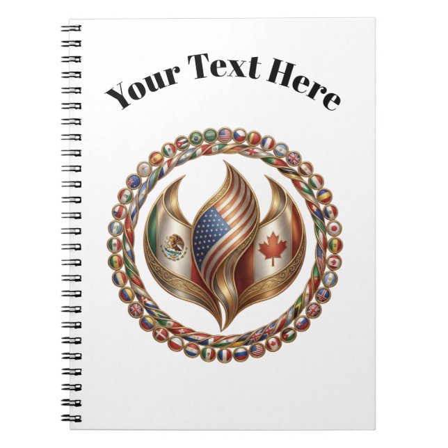 International Unity Flame with World Flags Emblem  Notizblock (Vorderseite)