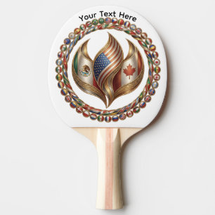 International Unity Flame with World Flags Emblem Tischtennis Schläger