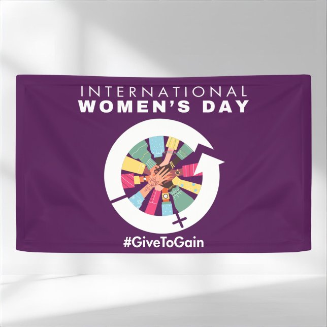 International Women’s Day 2026 Give To Gain Banner (Von Creator hochgeladen)