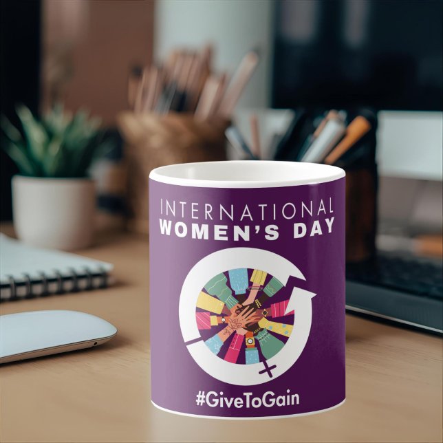 International Women’s Day 2026 Give To Gain Kaffeetasse (Von Creator hochgeladen)