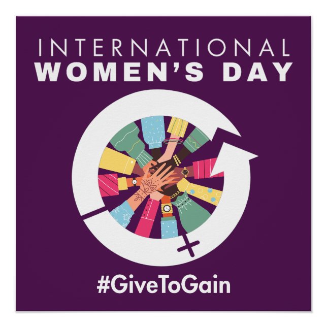 International Women’s Day 2026 Give To Gain Poster (Vorderseite)
