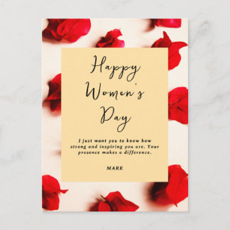 International Women’s Day Modern Elegant Strong  Postkarte