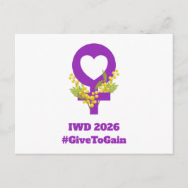 International Women's Day 2026 IWD Give To Gain Postkarte