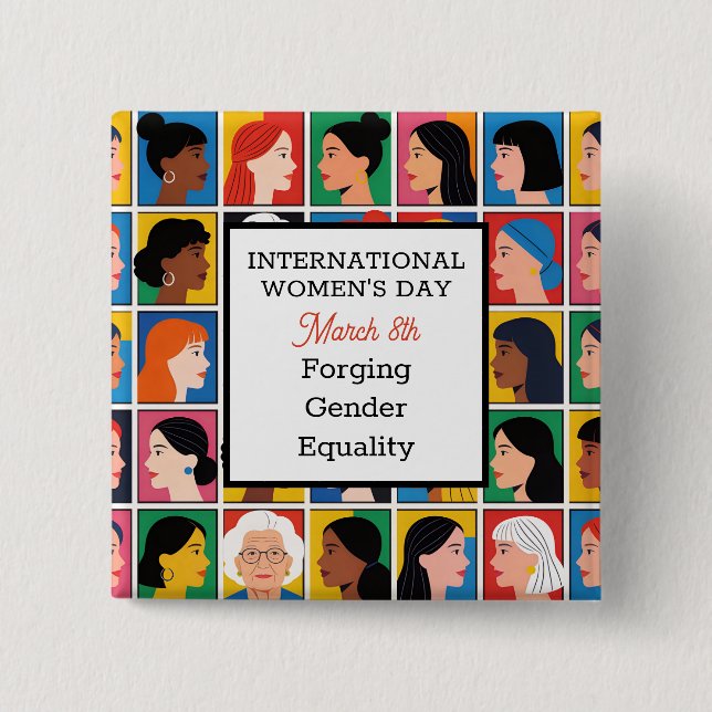 International Women's Day Forging Gender Equality Button (Vorderseite)