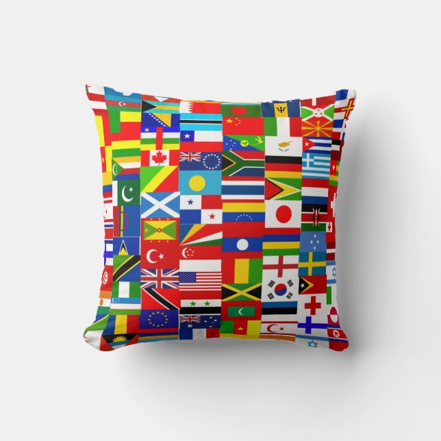 International World Wide Flag Collage Kissen (Vorderseite)