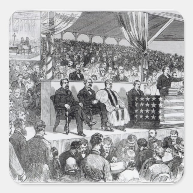 Internationale Baumwollausstellung Atlanta Quadratischer Aufkleber (Vorderseite)