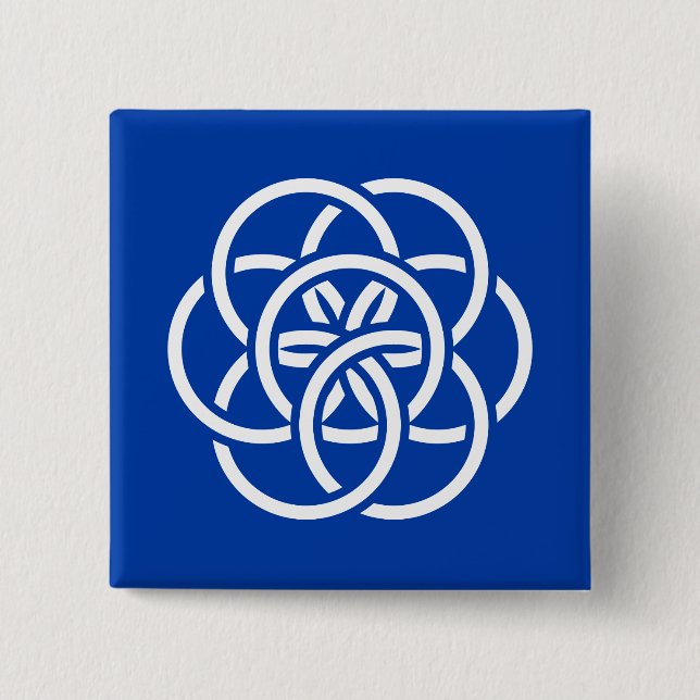 Internationale Flagge des Planeten Erde Button (Vorderseite)