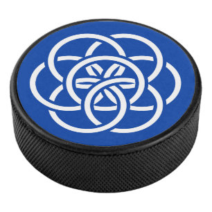 Internationale Flagge des Planeten Erde Eishockey Puck