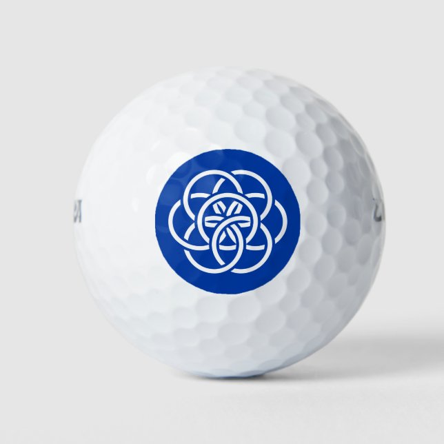 Internationale Flagge des Planeten Erde Golfball (Vorderseite)
