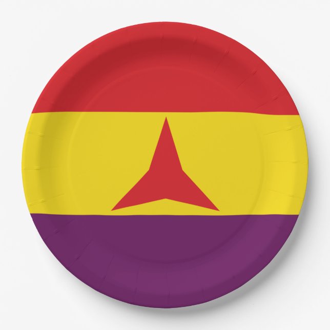 Internationale Flagge (Ziviler Krieg Spaniens) Pappteller (Vorderseite)