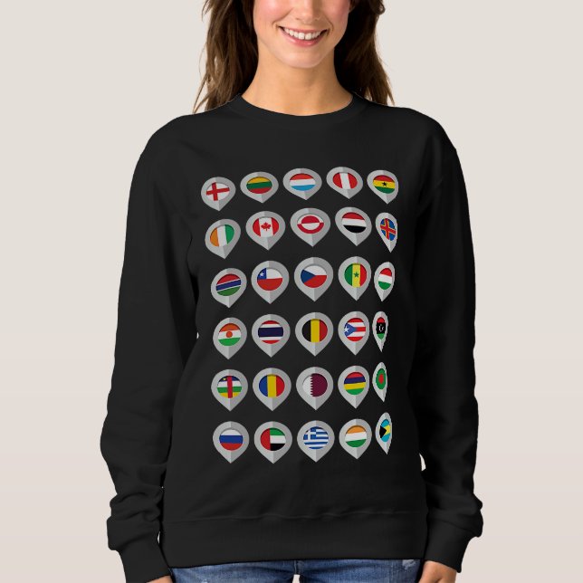 Internationale Flaggen der Länder der Sweatshirt (Vorderseite)