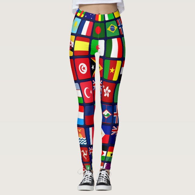 Internationale Flaggen Leggings (Vorderseite)