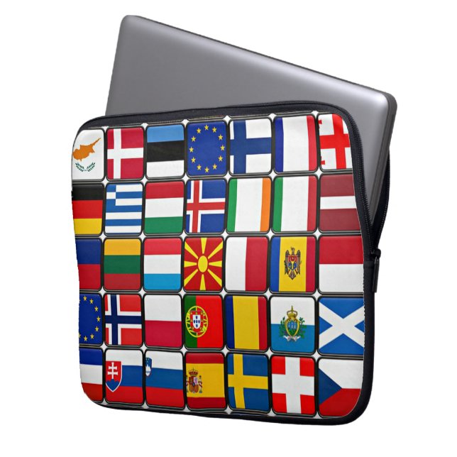 Internationale Flaggen Sammlung, Weltflaggen Laptopschutzhülle (Vorderseite Links)