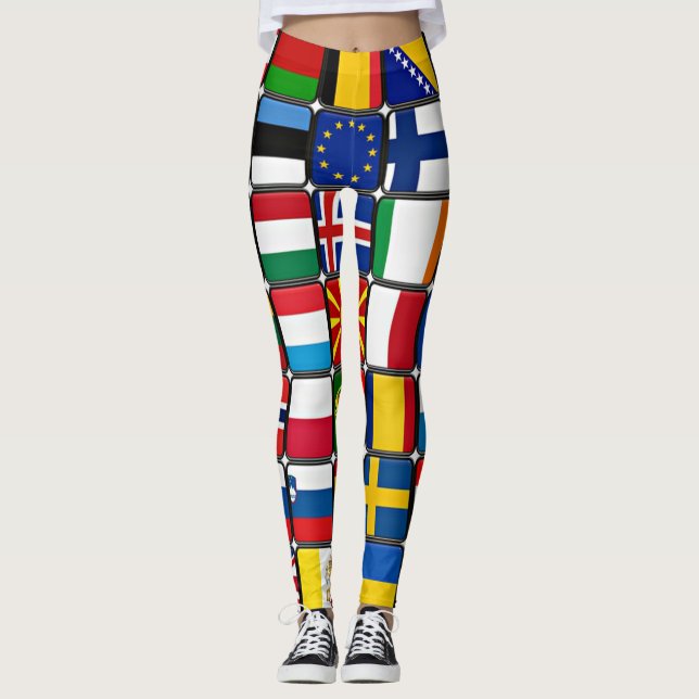 Internationale Flaggen Sammlung, Weltflaggen Leggings (Vorderseite)