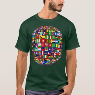 Internationale Flaggen - Weltkarte T-Shirt
