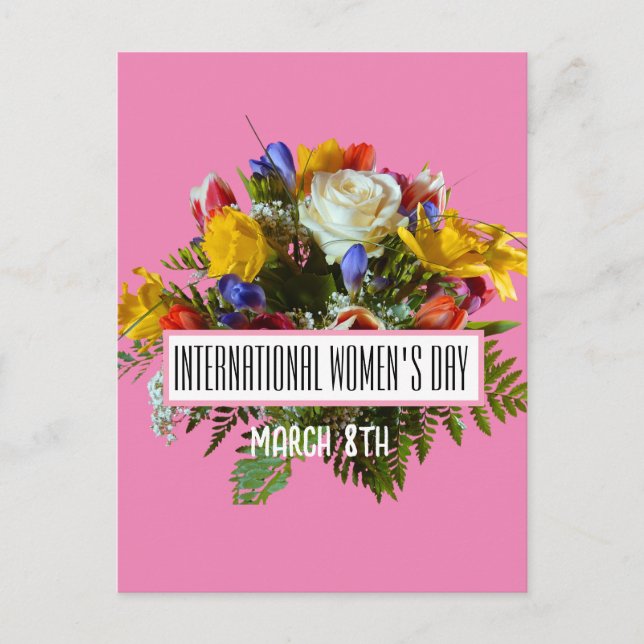 INTERNATIONALE FRAUEN - MÄRZ 8. POSTKARTE (Vorderseite)