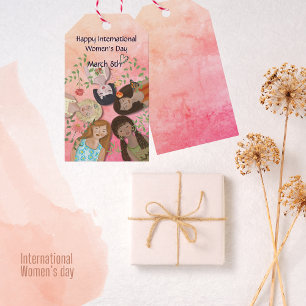 Internationale Frauentage Rosa Feminine Portraits Geschenkanhänger