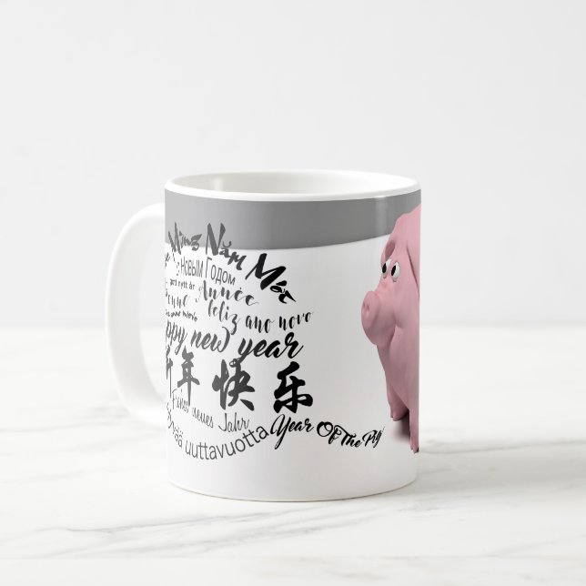 Internationale glückliche PIg - Neue Tasse 2019 (Vorderseite Links)