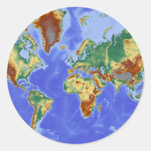 Internationale Karte für das Weltgebiet Runder Aufkleber