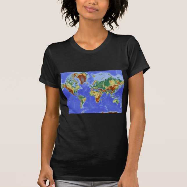 Internationale Karte für das Weltgebiet T-Shirt (Vorderseite)