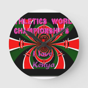 Internationale Leichtathletik-Sportarten in Kenia Runde Wanduhr