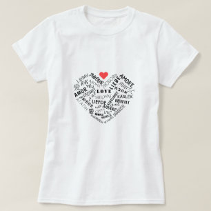 Internationale Liebe Word T - Shirt Mehrsprachiger