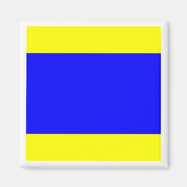 Internationale maritime Signalflagge DELTA Magnet (Vorne)