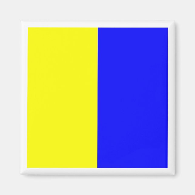 Internationale maritime Signalflagge KILO Magnet (Vorne)