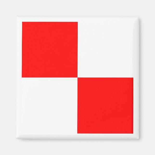 Internationale maritime Signalflagge UNIFORM Magnet (Vorne)